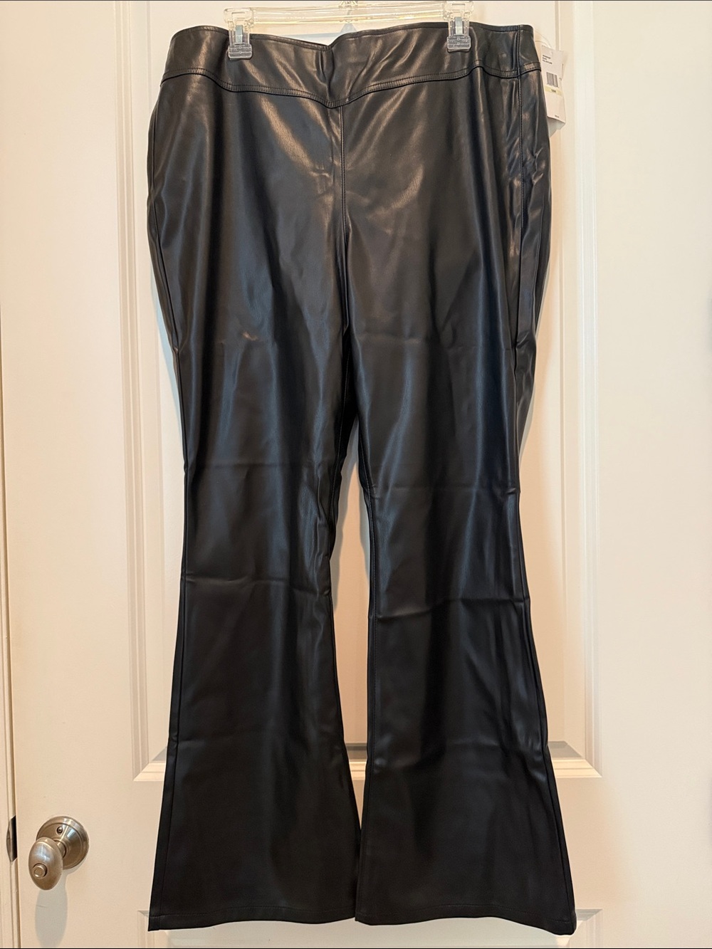 Jessica Simpson Black Faux Leather Flare Jeans - Women NWT size 18W